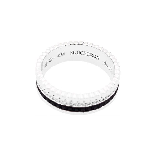 Bague 60 Boucheron Quatre Black Édition Small - Bague en or blanc et diamants 58 Facettes 35256