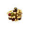 Bague 59 Pompon - Bague vintage en or jaune 750 et verre multicolore 58 Facettes 35188