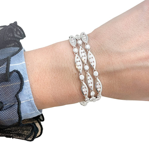 Bracelet Chaumet Classique - Bracelet en or blanc 750 serti de diamants 58 Facettes 23683