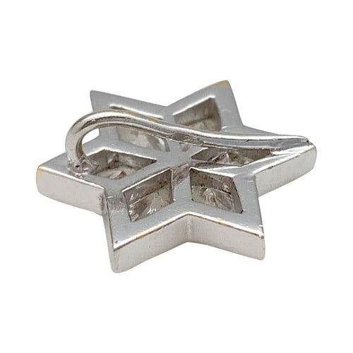 Pendentif Pendentif étoile en or blanc 750 serti de diamants 58 Facettes 25733