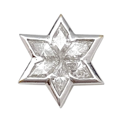 Pendentif Pendentif étoile en or blanc 750 serti de diamants 58 Facettes 25733