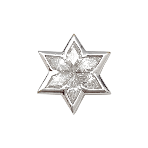 Pendentif Pendentif étoile en or blanc 750 serti de diamants 58 Facettes 25733