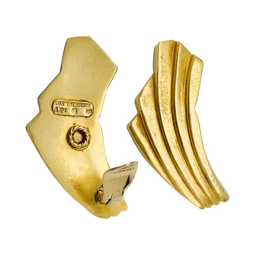 Boucles d'oreilles Lalaounis Drapé - Boucles d’oreilles en or jaune 750 58 Facettes 31141