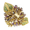 Boucles d'oreilles René Boivin « Bouquet de Violettes » - Clip en or jaune 750 et gemmes 58 Facettes 30363