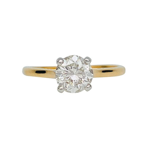 Bague 52 Solitaire - Bague en deux ors avec diamant taille brillant 1,03 ct 58 Facettes 31526
