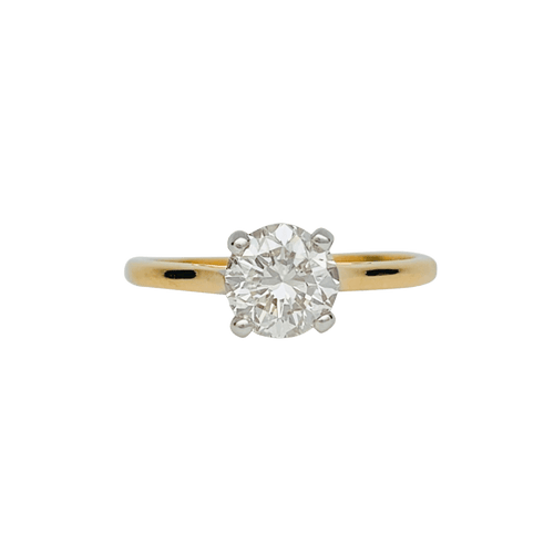 Bague 52 Solitaire - Bague en deux ors avec diamant taille brillant 1,03 ct 58 Facettes 31526