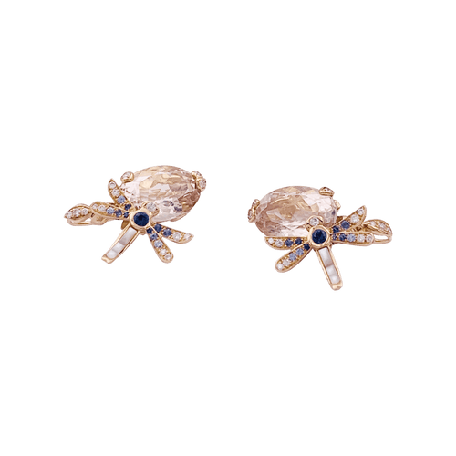 Boucles d'oreilles Dior Gourmande - Boucles d’oreilles en or rose, diamants et saphirs 58 Facettes 34436