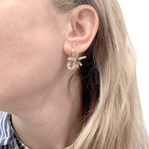 Boucles d'oreilles Dior Gourmande - Boucles d’oreilles en or rose, diamants et saphirs 58 Facettes 34436