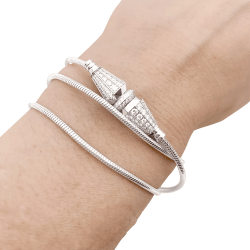 Bracelet Boucheron Jack de Boucheron - Bracelet multi-porté en or blanc et diamants 58 Facettes 34463