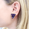 Boucles d'oreilles Clips d'oreilles vintage or jaune, améthyste. 58 Facettes 34432