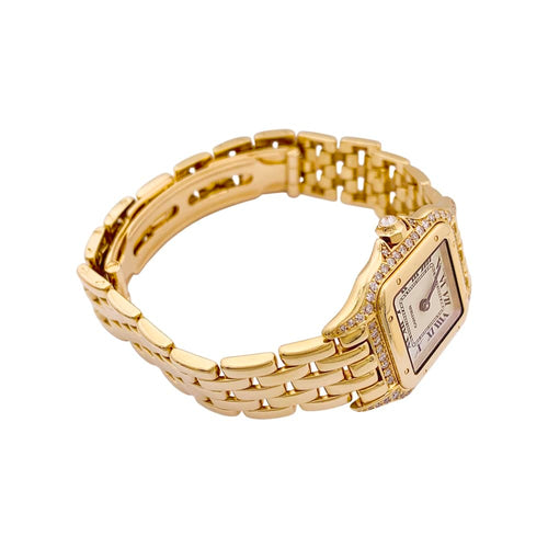 Montre Cartier Panthère - Montre femme petit modèle en or jaune et diamants 58 Facettes 34864