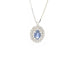 Collier Collana  in oro bianco con zaffiro ct 0,54 taglio ovale e diamanti 58 Facettes 13839