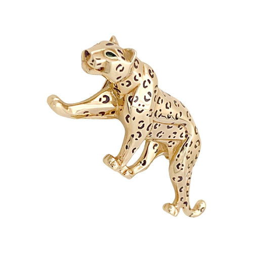 Broche Broche Cartier, "Panthère", or jaune, émail, émeraudes. 58 Facettes 34989