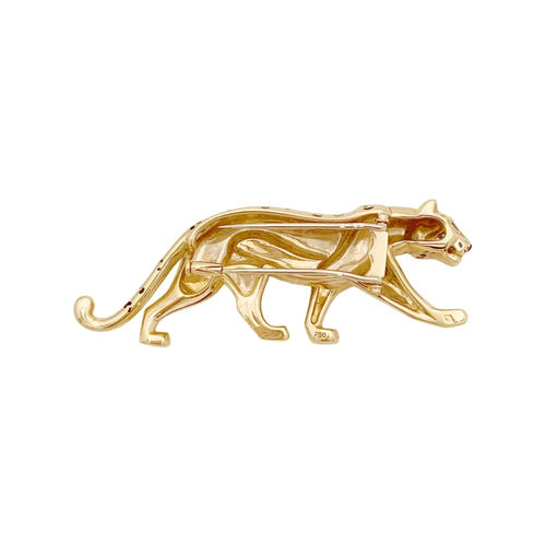 Broche Broche Cartier, "Panthère", or jaune, émail, émeraudes. 58 Facettes 34989