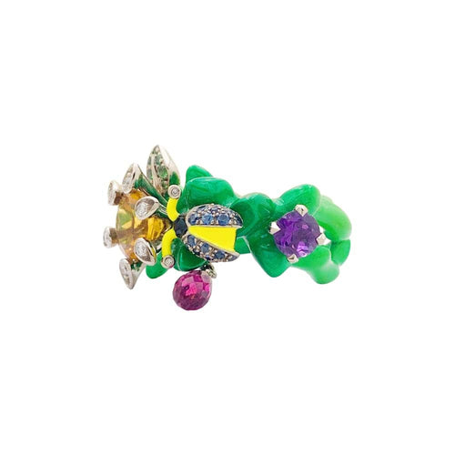 Bague 51 Dior Milly Carnivora - Bague en or blanc laque et pierres précieuses 58 Facettes 35043