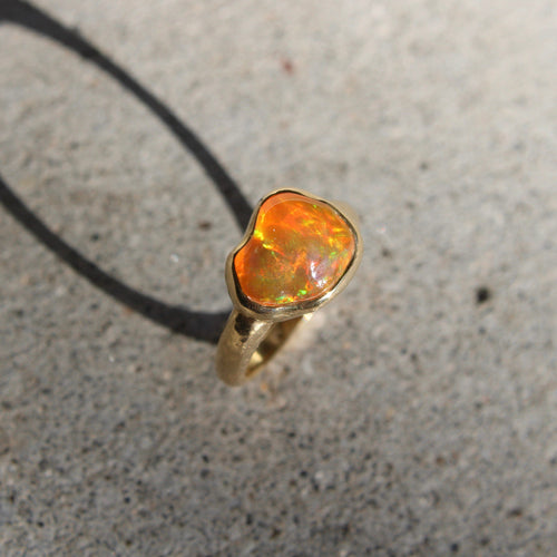 Bague Tony Malmed - Bague en or 18k avec opale de feu mexicaine 58 Facettes