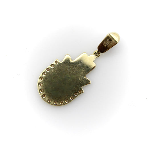 Pendentif Pendentif Hamsa en or jaune 14K et émail bleu, diamants 58 Facettes A2005R