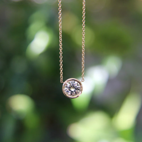 Collier Signature - Collier 16 pouces en or 14K et diamant taille ancienne 58 Facettes