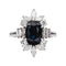 Bague 55 Bague Entourage Or blanc Saphir, Diamant 58 Facettes 4878446CN