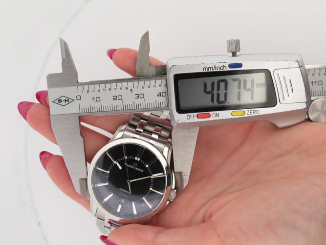 Montre Maurice Lacroix - Montre Pontos Date automatique 40 mm en acier palladié 58 Facettes 273056