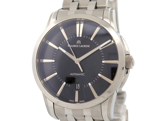 Montre Maurice Lacroix - Montre Pontos Date automatique 40 mm en acier palladié 58 Facettes 273056
