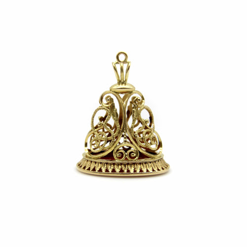 Pendentif Fob victorien serpent - Pendentif en or 14K et cornaline 58 Facettes A2003Z