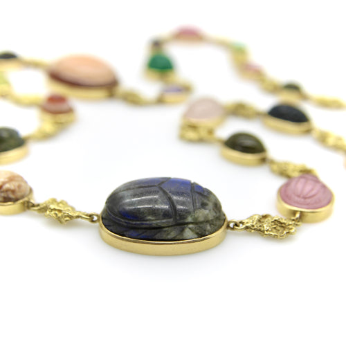 Collier Collier vintage - Scarabées style revival égyptien en or 18 carats 58 Facettes A20034
