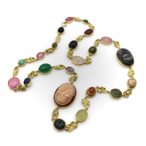 Collier Collier vintage - Scarabées style revival égyptien en or 18 carats 58 Facettes A20034