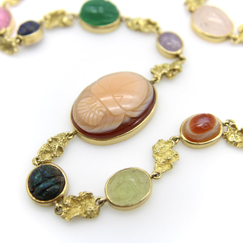 Collier Collier vintage - Scarabées style revival égyptien en or 18 carats 58 Facettes A20034
