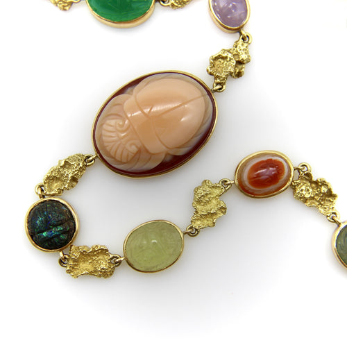 Collier Collier vintage - Scarabées style revival égyptien en or 18 carats 58 Facettes A20034