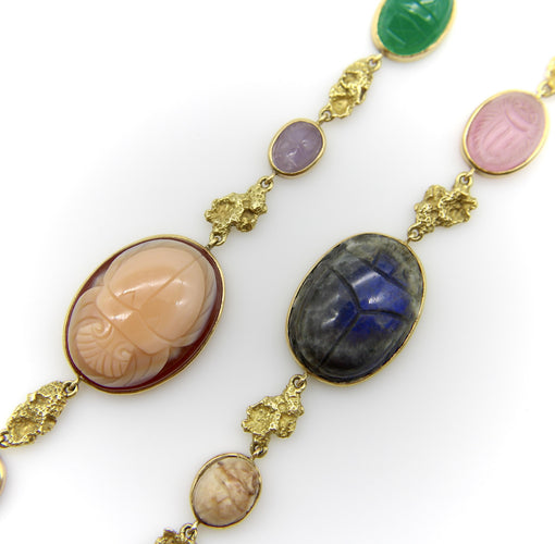 Collier Collier vintage - Scarabées style revival égyptien en or 18 carats 58 Facettes A20034