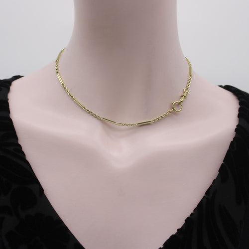 Montre Art déco - Chaîne de montre en or 14K à maillons alternés 58 Facettes A2002Y