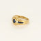 Bague 49 Bague bandeau en or jaune 18K avec saphir et diamants 58 Facettes SAI0750
