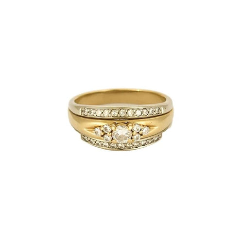 Bague 56 Bague jonc deux ors en or 18K et diamants 58 Facettes CHAL0749X3
