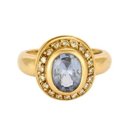 Bague 51 Bague jonc Pompadour en or jaune 18K, saphir et diamants 58 Facettes PAL32302