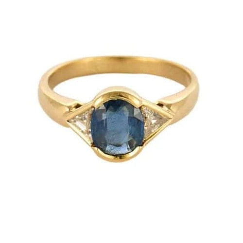 Bague 52.5 Bague en or jaune 18K avec saphir 1,15 ct et diamants troïdia 58 Facettes COL2959