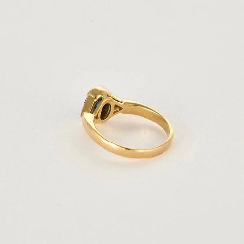 Bague 52.5 Bague en or jaune 18K avec saphir 1,15 ct et diamants troïdia 58 Facettes COL2959