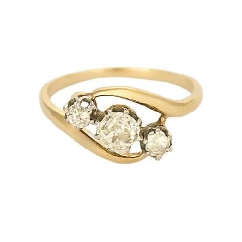 Bague 55 Bague trilogie diamants en or jaune 18k 58 Facettes QUI0760X2
