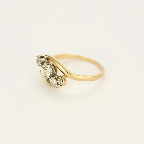 Bague 55 Bague trilogie diamants en or jaune 18k 58 Facettes QUI0760X2