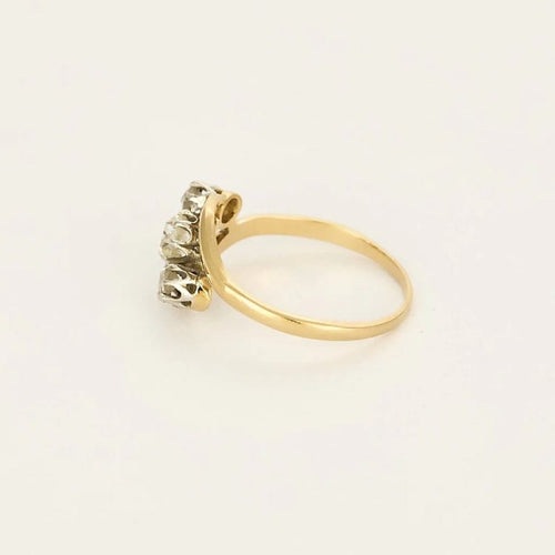 Bague 55 Bague trilogie diamants en or jaune 18k 58 Facettes QUI0760X2