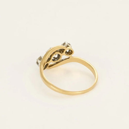 Bague 55 Bague trilogie diamants en or jaune 18k 58 Facettes QUI0760X2