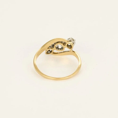 Bague 55 Bague trilogie diamants en or jaune 18k 58 Facettes QUI0760X2