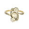 Bague 56 Bague Belle Époque motif naturaliste en or jaune, platine, diamants et perle 58 Facettes LOR3543
