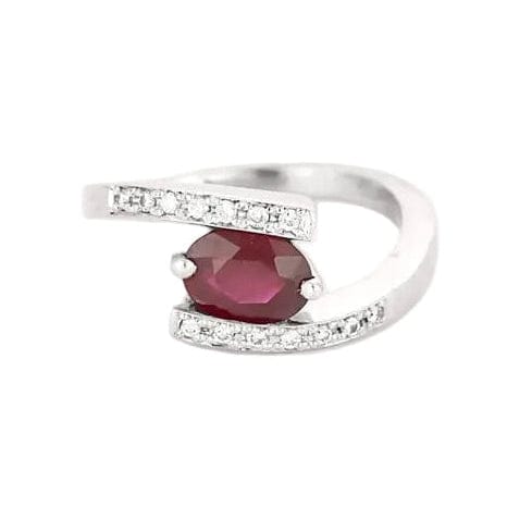 Bague 53 Bague mouvementée en or blanc 18K avec rubis et diamants 58 Facettes GU267