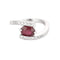 Bague 53 Bague mouvementée en or blanc 18K avec rubis et diamants 58 Facettes GU267