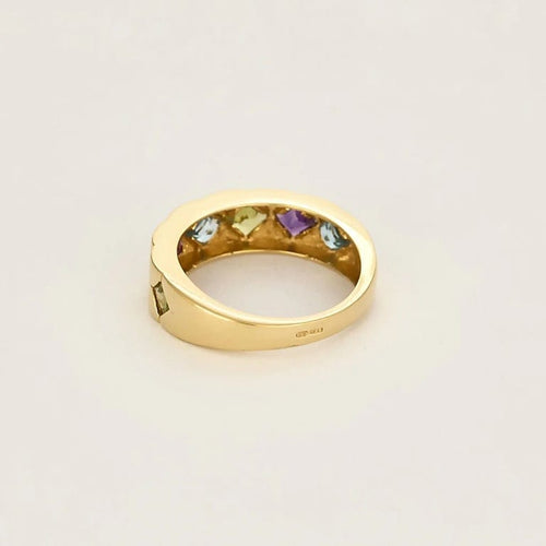Bague 52.5 Bague jonc matelassée Tutti Frutti en or jaune 18K et quartz 58 Facettes LAV1909