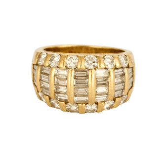 Bague 53 Bague bandeau en or jaune 18K et diamants 58 Facettes CRE0041X4