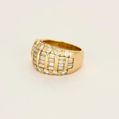 Bague 53 Bague bandeau en or jaune 18K et diamants 58 Facettes CRE0041X4