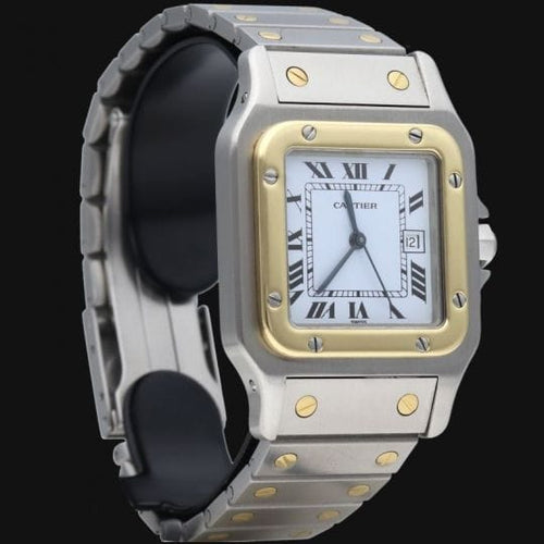 Montre Cartier Santos - Montre automatique en or jaune et acier 58 Facettes MT45181