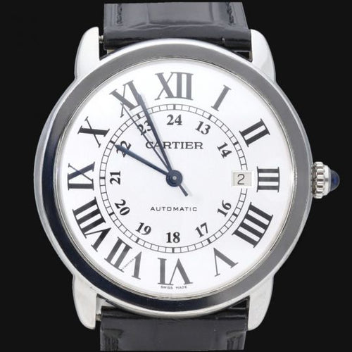 Montre Cartier Ronde Solo - Montre ronde en acier 42 mm 58 Facettes MT45151